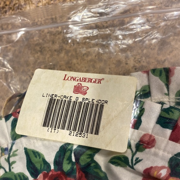 Longaberger Cake Basket Fabric Garden Splendor Floral Liner USED - Picture 3 of 17